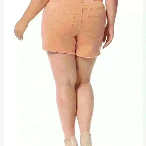 JESSICA SIMPSON Button Fly Infinite High Waist Short Plus Size 24W coral NWT - Picture 10 of 10
